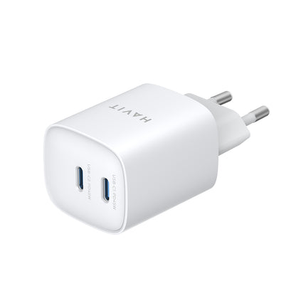 Ładowarka sieciowa HAVIT UC45W, 45W, 3A, 2 x USB-C, Biała