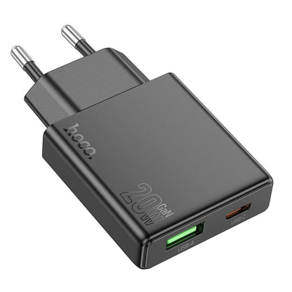 Ładowarka sieciowa HOCO N38, 20W, 3A, 1 x USB-A - 1 x USB-C, Czarny