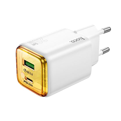 Ładowarka sieciowa HOCO N52, 20W, 3A, 1 x USB-A - 1 x USB-C, Biała