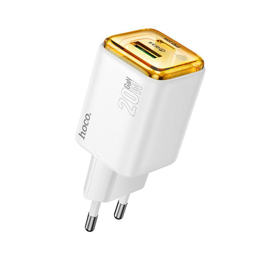 Ładowarka sieciowa HOCO N52, 20W, 3A, 1 x USB-A - 1 x USB-C, Biała