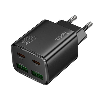 Ładowarka sieciowa HOCO N56, 30W, 3A, 2 x USB-A - 2 x USB-C, Czarny
