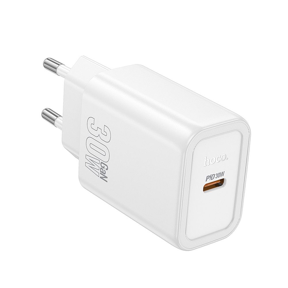 Ładowarka sieciowa HOCO N62, 30W, 3A, 1 x USB-C, Biała