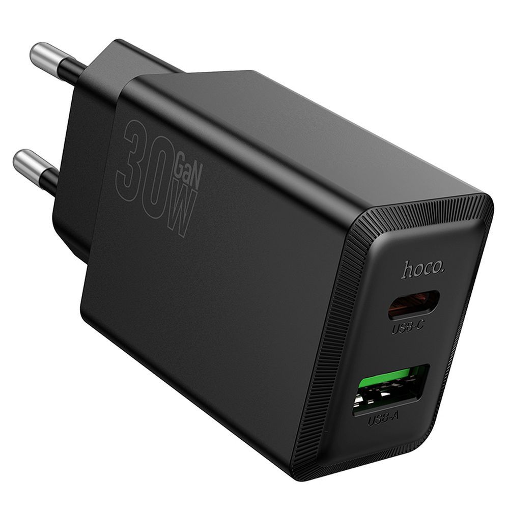 Ładowarka sieciowa HOCO N71, 30W, 3A, 1 x USB-A - 1 x USB-C, Czarny