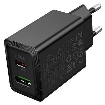 Ładowarka sieciowa HOCO N71, 30W, 3A, 1 x USB-A - 1 x USB-C, Czarny