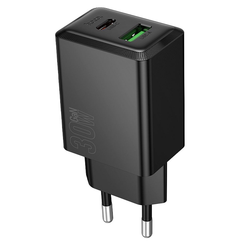 Ładowarka sieciowa HOCO N71, 30W, 3A, 1 x USB-A - 1 x USB-C, Czarny