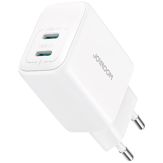 Ładowarka sieciowa Joyroom JR-TCF12, 20W, 3A, 2 x USB-C, Biała