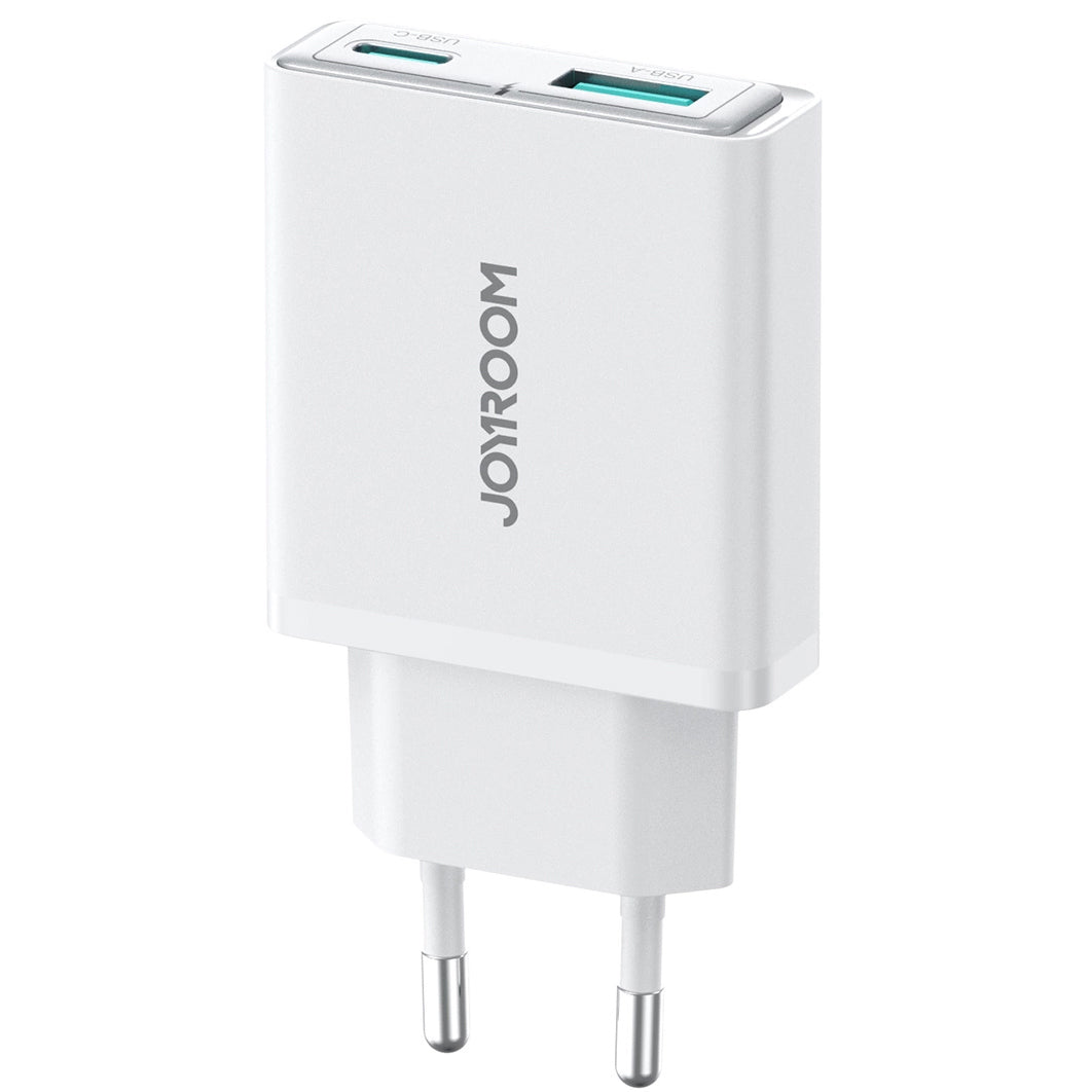 Ładowarka sieciowa Joyroom JR-TCF14, 20W, 3A, 1 x USB-A - 1 x USB-C, biała 