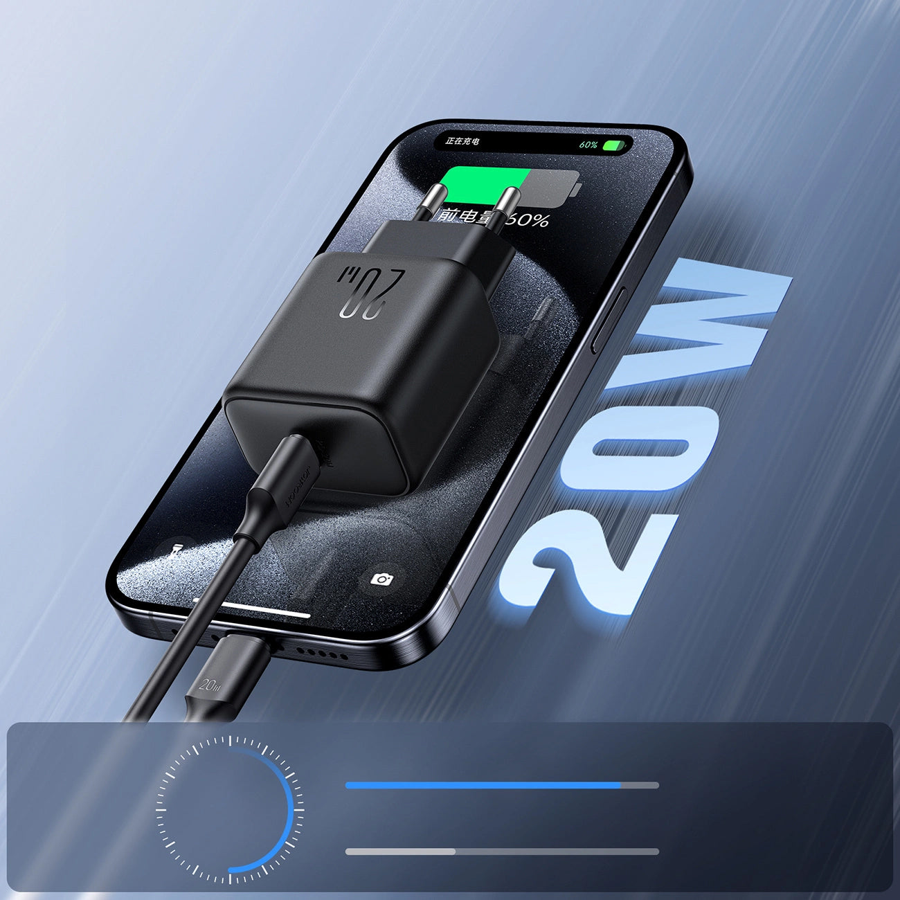 Ładowarka sieciowa Joyroom JR-TCF20, 20W, 3A, 1 x USB-C, Czarny