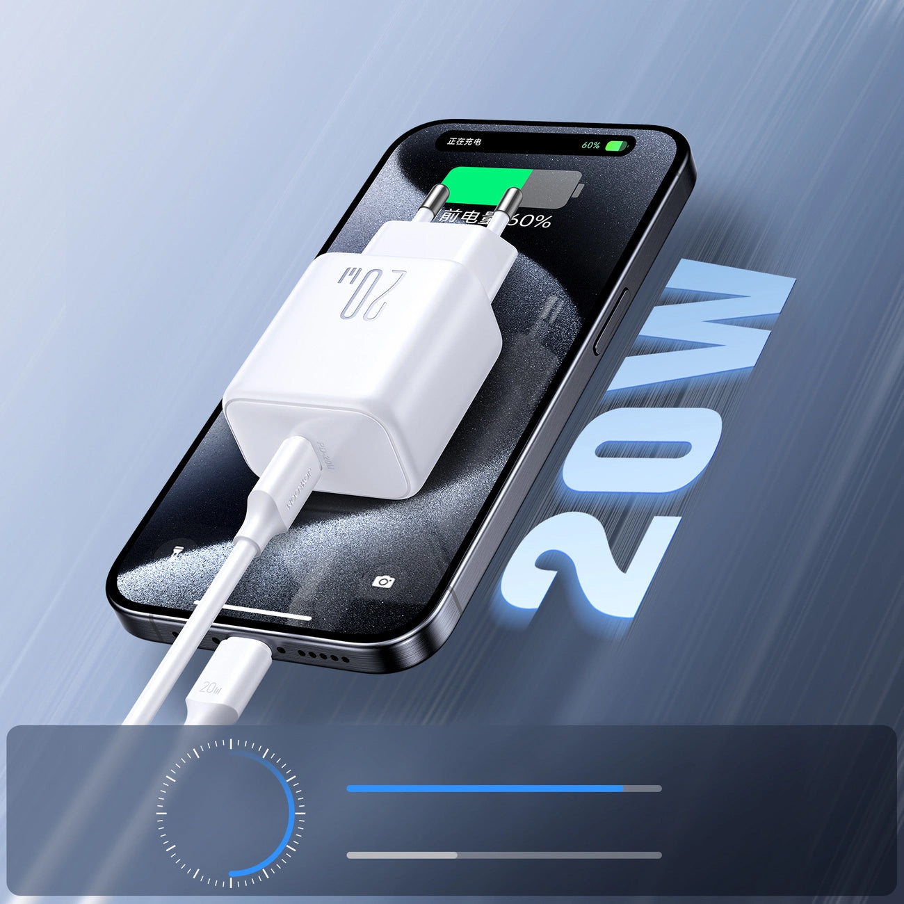 Ładowarka sieciowa Joyroom JR-TCF20, 20W, 3A, 1 x USB-C, Biała