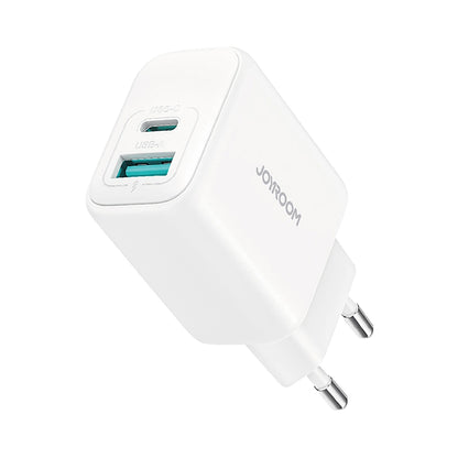 Ładowarka sieciowa Joyroom JR-TCF21, 20W, 3A, 1 x USB-A - 1 x USB-C, Biała