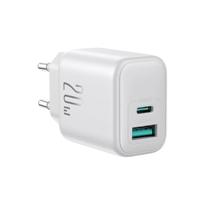 Ładowarka sieciowa Joyroom JR-TCF21, 20W, 3A, 1 x USB-A - 1 x USB-C, Biała