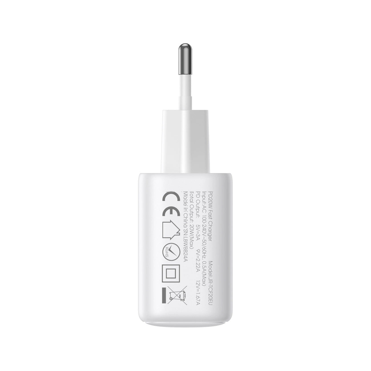 Ładowarka sieciowa Joyroom JR-TCF21, 20W, 3A, 1 x USB-A - 1 x USB-C, Biała