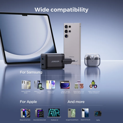 Ładowarka sieciowa Joyroom JR-TCG17, 45W, 3A, 2 x USB-C, Czarny