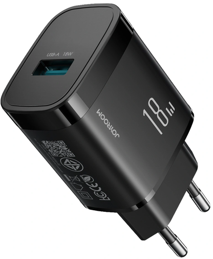 Joyroom JR-TF4 Wall Charger, 18W, 3A, 1 x USB-A, Black