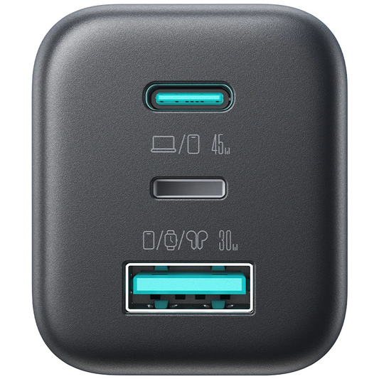 Ładowarka sieciowa Joyroom JR-TO1, 45W, 3A, 1 x Lightning - 1 x USB-A - 1 x USB-C, Czarny