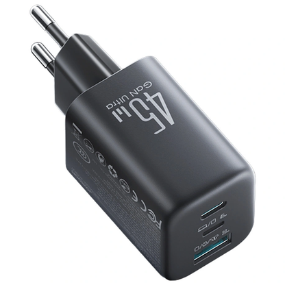Ładowarka sieciowa Joyroom JR-TO1, 45W, 3A, 1 x Lightning - 1 x USB-A - 1 x USB-C, Czarny
