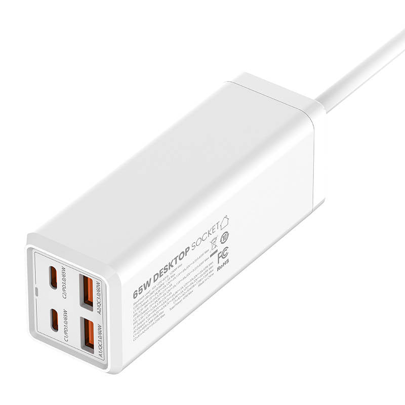 Ładowarka sieciowa Ldnio SC1418, 2500W, 5A, 1 x wtyczka - 2 x USB-A - 2 x USB-C, biała