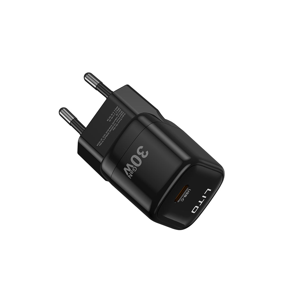 Ładowarka sieciowa Lito LC11, 30W, 3A, 1 x USB-C, Czarny