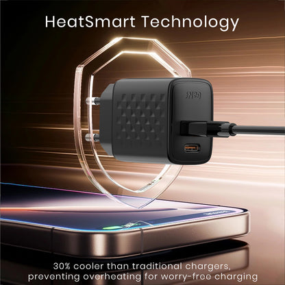 Ładowarka sieciowa Lito LC15, 20W, 3A, 1 x USB-A - 1 x USB-C, Czarny