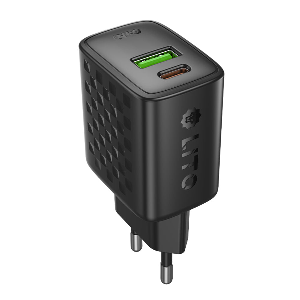 Ładowarka sieciowa Lito LC19, 30W, 3A, 1 x USB-A - 1 x USB-C, Czarny