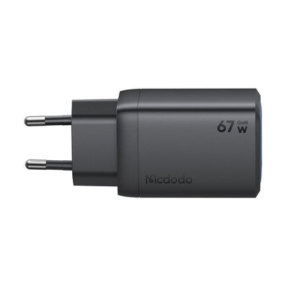 Ładowarka sieciowa McDodo CH-0970 Gana Mini, 67W, 3A, 1 x USB-A - 2 x USB-C, Czarny