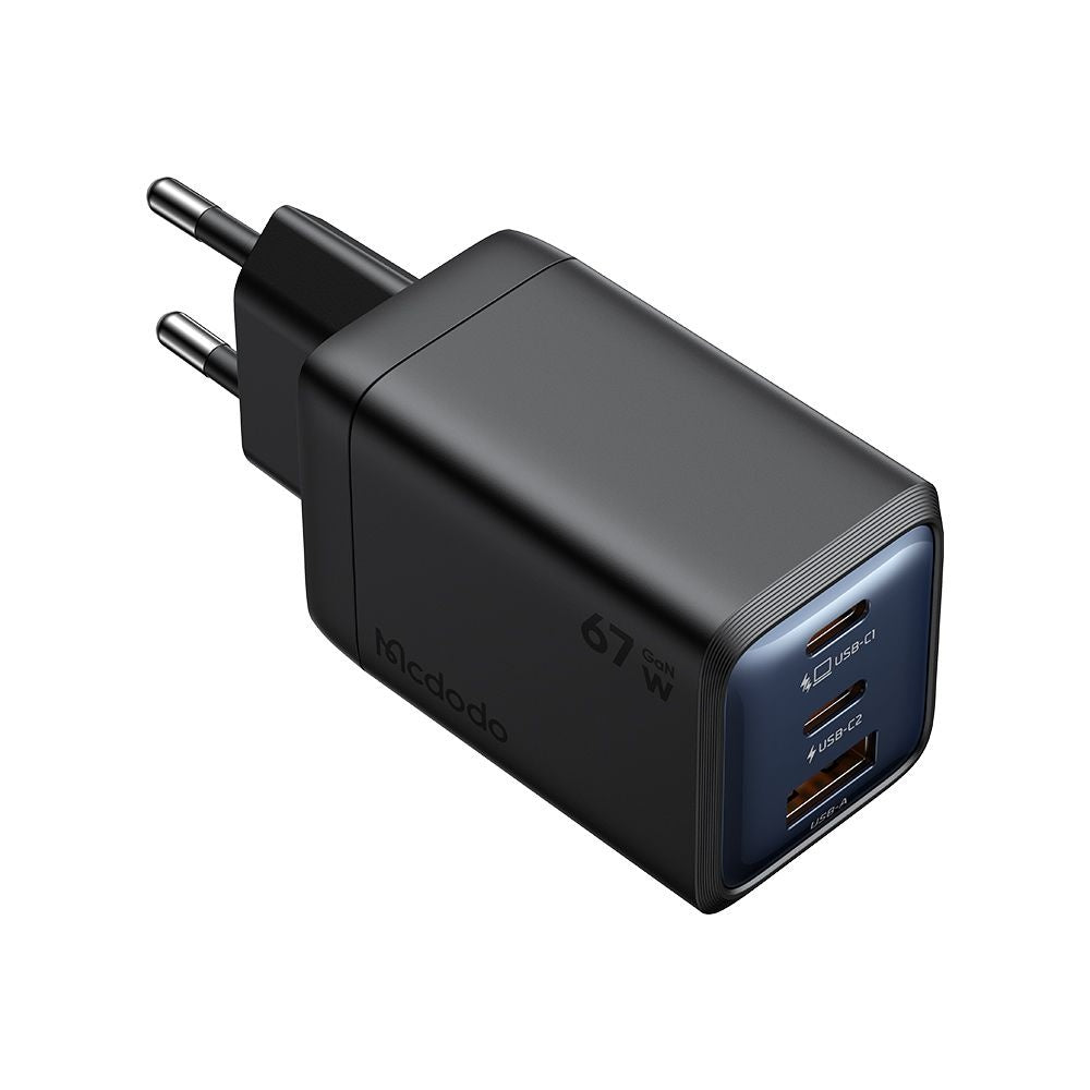 Ładowarka sieciowa McDodo CH-0970 Gana Mini, 67W, 3A, 1 x USB-A - 2 x USB-C, Czarny