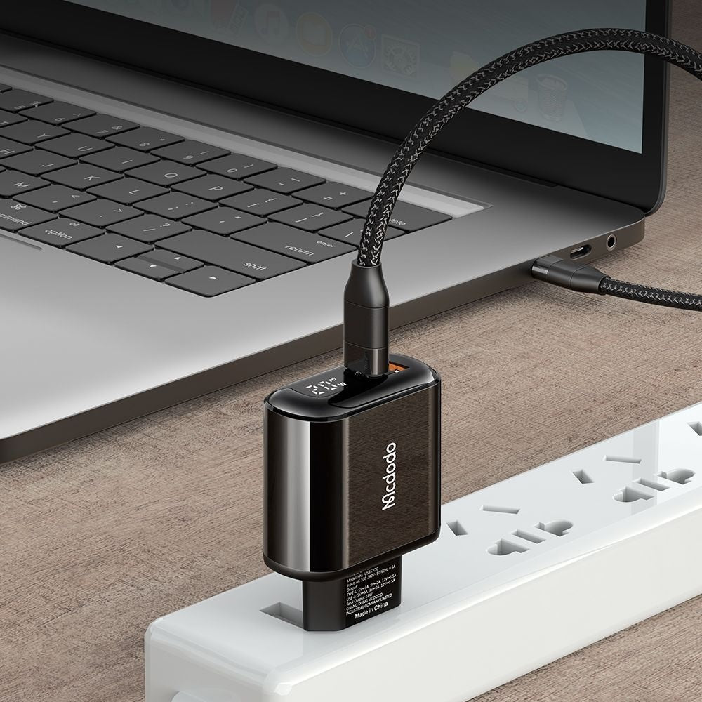 Ładowarka sieciowa McDodo CH-7170 Chocolate Display, 20W, 3A, 1 x USB-A - 1 x USB-C, Czarny