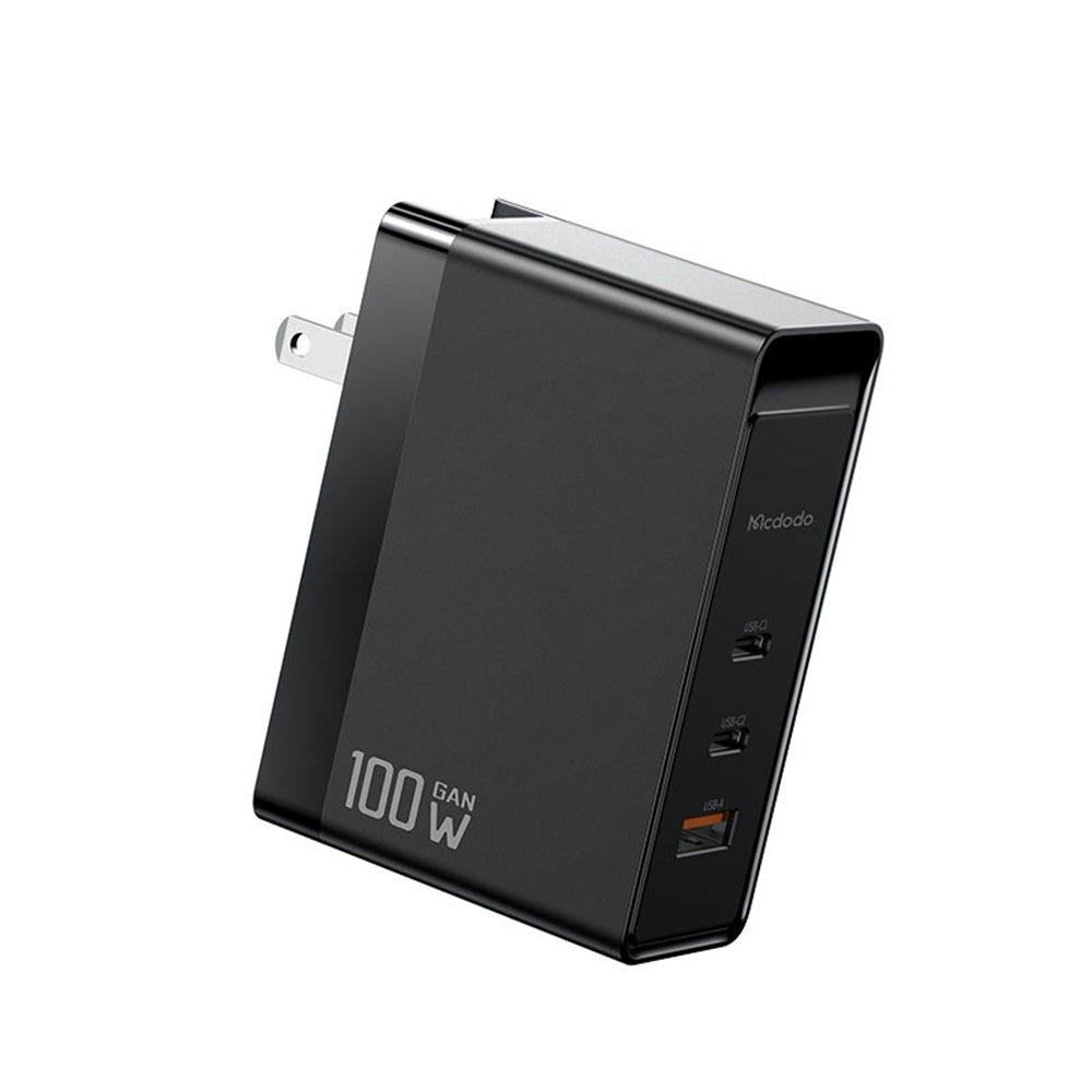 Ładowarka sieciowa McDodo CH-8101 Pro Nuc AR Power Travel, 100W, 5A, 1 x USB-A - 2 x USB-C, Czarny