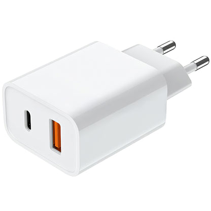 Ładowarka sieciowa Prestico F11, 20W, 3A, 1 x USB-A - 1 x USB-C, biała 