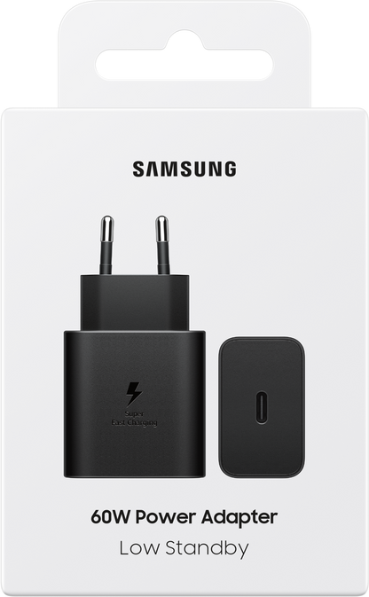 Ładowarka sieciowa Samsung, 60W, 3A, 1 x USB-C, Czarna EP-T6010NBEGWW