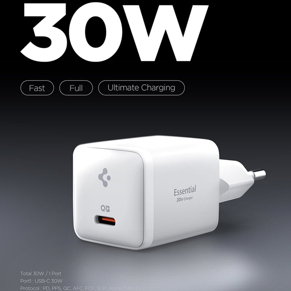 Ładowarka sieciowa Spigen EE301EU Essential, 30W, 3A, 1 x USB-C, Biała KF2363556