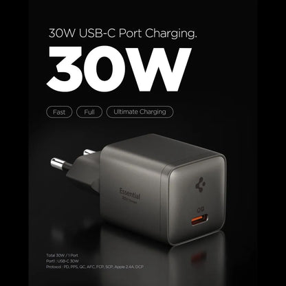 Ładowarka sieciowa Spigen EE301EU Essential, 30W, 3A, 1 x USB-C, Szara ACH10447