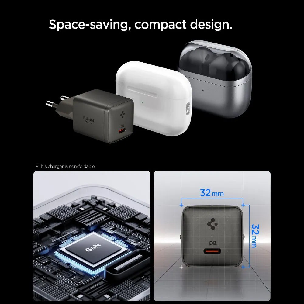 Ładowarka sieciowa Spigen EE301EU Essential, 30W, 3A, 1 x USB-C, Szara ACH10447