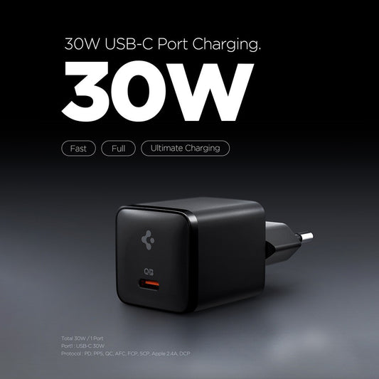 Ładowarka sieciowa Spigen EE301EU Essential, 30W, 3A, 1 x USB-C, czarna ACH09493