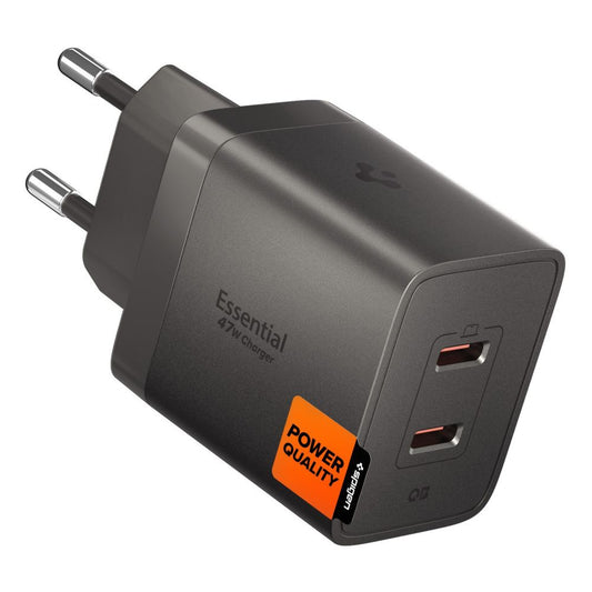 Ładowarka sieciowa Spigen EE472EU Essential, 47W, 3A, 2 x USB-C, Szara ACH10450