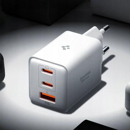 Ładowarka sieciowa Spigen EE473EU Essential, 47W, 3A, 1 x USB-A - 2 x USB-C, Biała ACH09464
