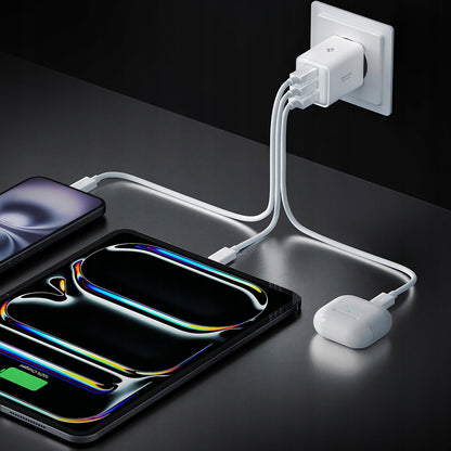 Ładowarka sieciowa Spigen EE473EU Essential, 47W, 3A, 1 x USB-A - 2 x USB-C, Biała ACH09464