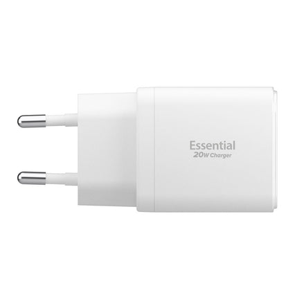 Ładowarka sieciowa Spigen Essential, 20W, 3A, 1 x USB-A - 1 x USB-C, Biała