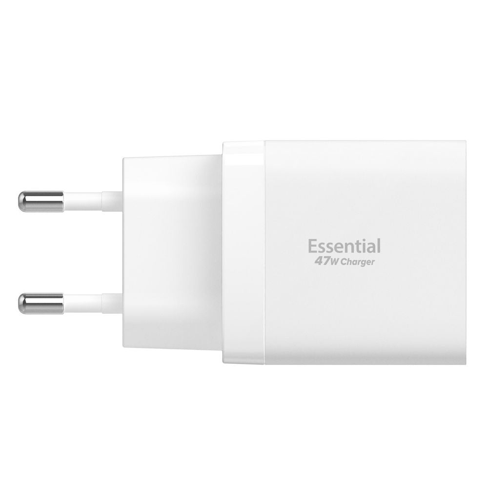 Ładowarka sieciowa Spigen Essential, 47W, 3A, 2 x USB-C, Biała