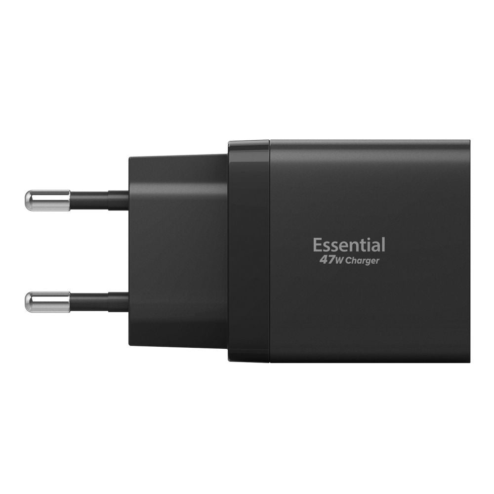 Ładowarka sieciowa Spigen Essential, 47W, 3A, 2 x USB-C, Czarna