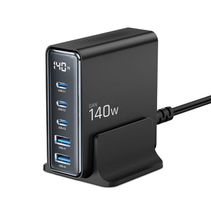 Ładowarka sieciowa Tech-Protect DC140W, 140W, 3A, 2 x USB-A - 3 x USB-C, czarna 