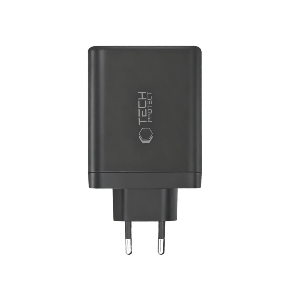 Ładowarka sieciowa Tech-Protect NC120W-GAN, 120W, 5A, 1 x USB-A - 3 x USB-C, Czarny