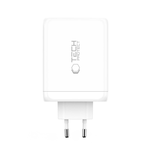 Tech-Protect NC200W-GAN Network Charger, 200W, 5A, 1 x USB-A - 3 x USB-C, White
