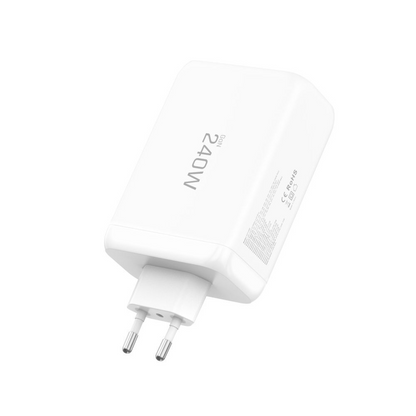 Ładowarka sieciowa Tech-Protect NC240W-GAN, 240W, 5A, 1 x USB-A - 3 x USB-C, Biała