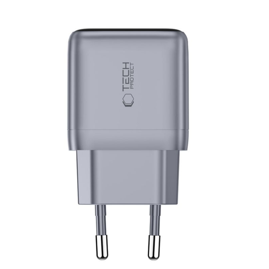 Ładowarka sieciowa Tech-Protect NC45W Display, 45W, 3A, 1 x USB-C, Szara