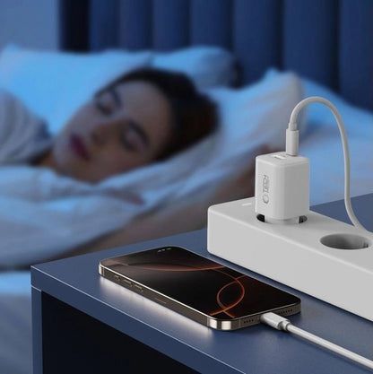 Ładowarka sieciowa Tech-Protect NCM33W, 33W, 3A, 1 x USB-A - 1 x USB-C, Biała