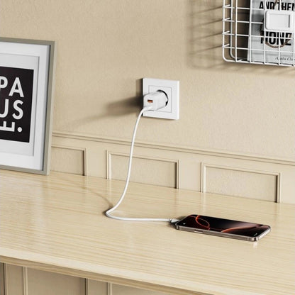 Ładowarka sieciowa Tech-Protect NCM33W, 33W, 3A, 1 x USB-A - 1 x USB-C, Biała