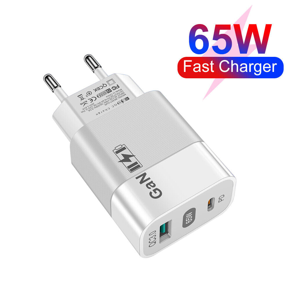 Ładowarka sieciowa Techsuit CHPD131, 65W, 3.25A, 1 x USB-A - 1 x USB-C, Biała