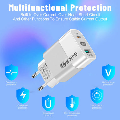 Ładowarka sieciowa Techsuit CHPD131, 65W, 3.25A, 1 x USB-A - 1 x USB-C, Biała