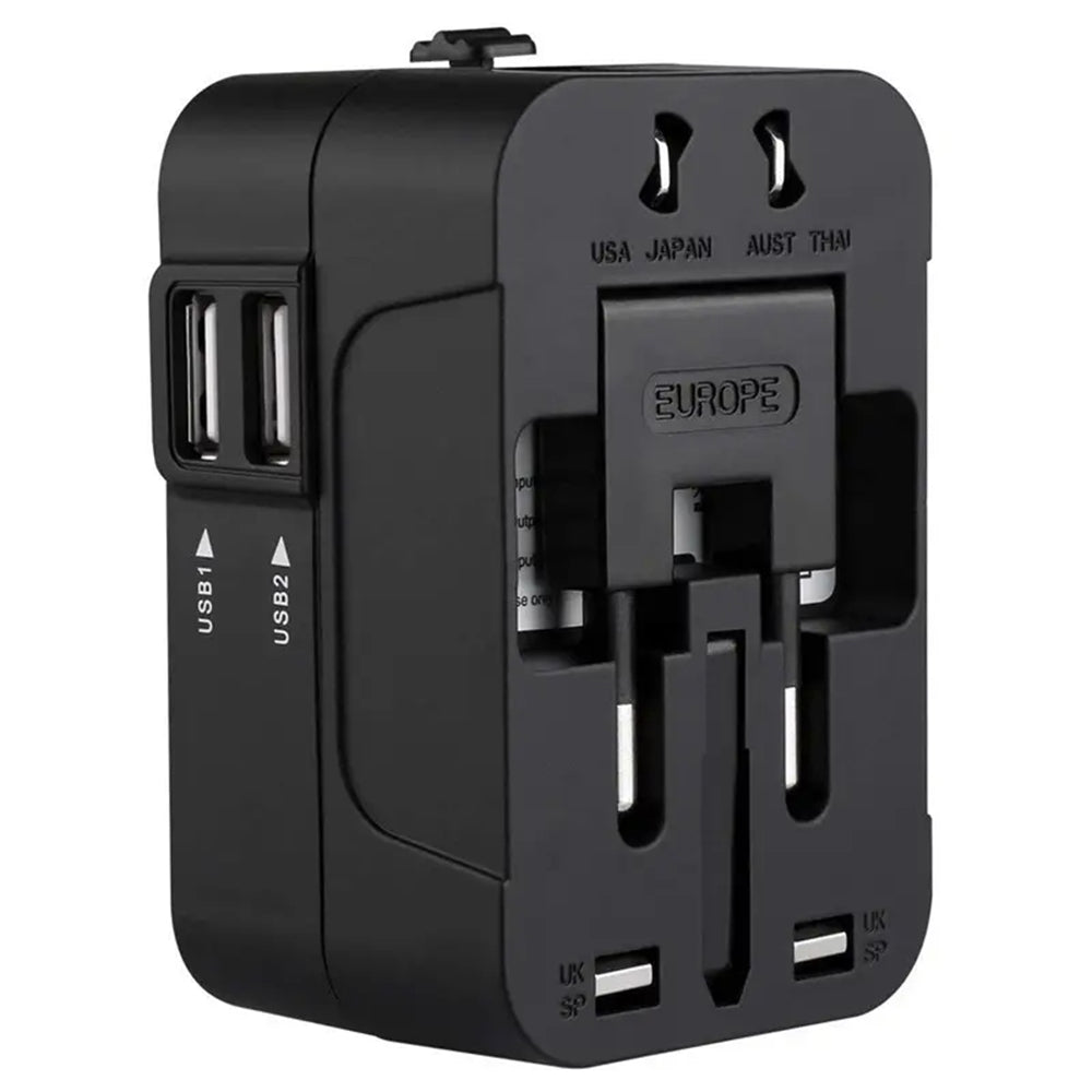 Ładowarka sieciowa Techsuit HHT202 Travel, 10W, 2A, 2 x USB-A, Czarny